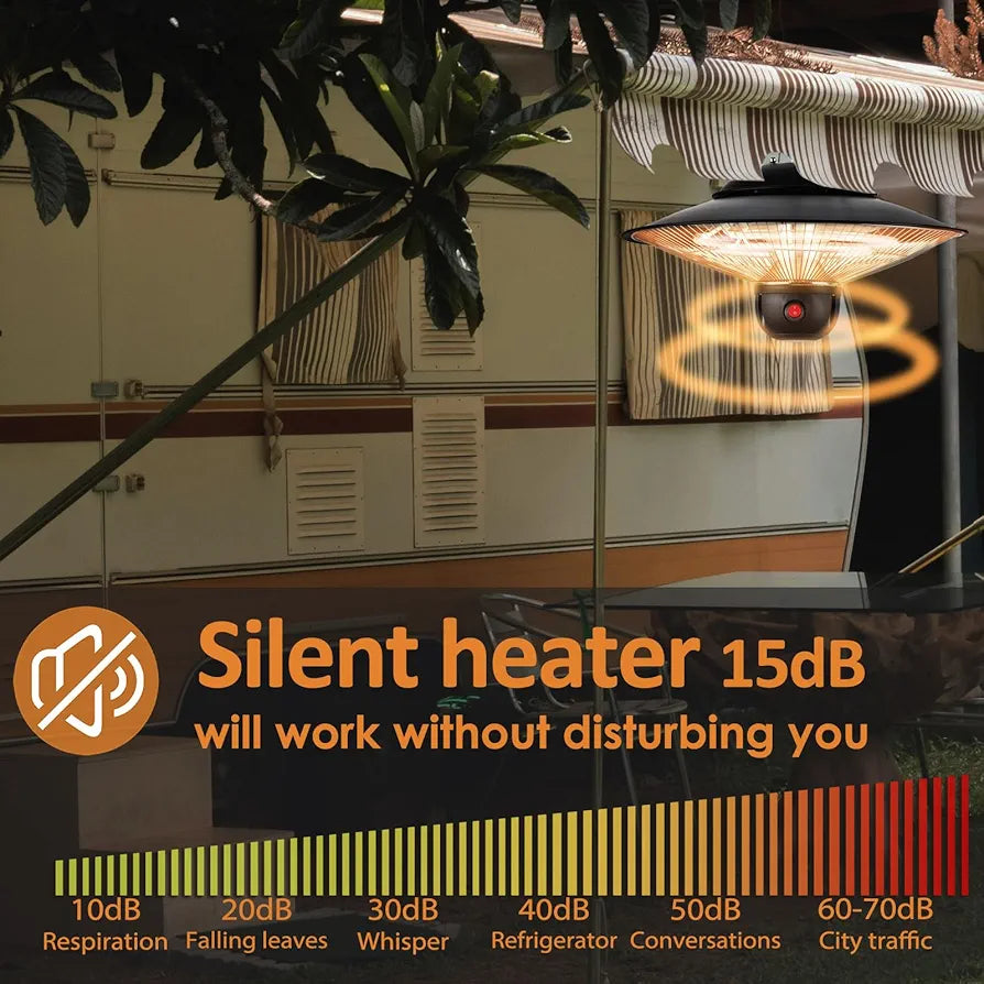 DONYER POWER Electric Outdoor Heaters for Garden Patio Heater with Remote Halogen Heater Ceiling Mounted, 800W/1200W/2000W Greenhouse Infrared Heaters